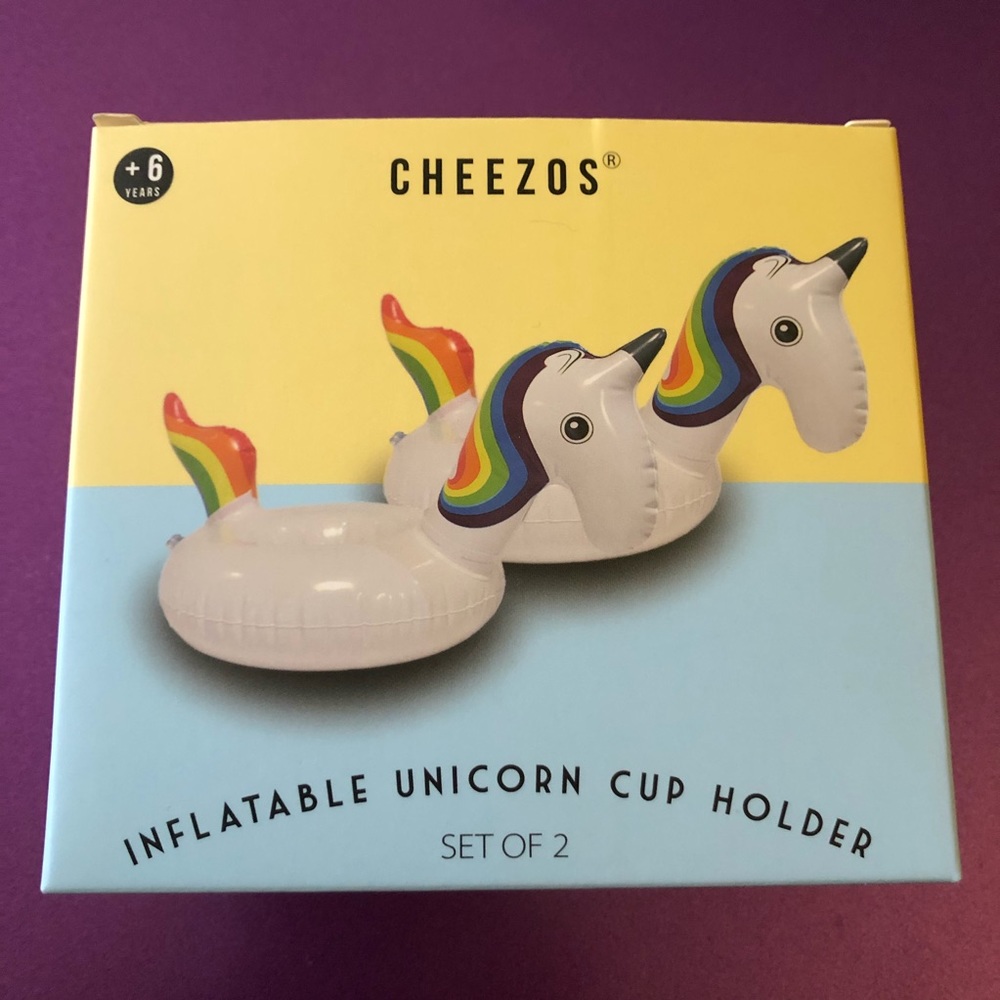 Cheezos inflatable Unicorn a Drink Holder (set)